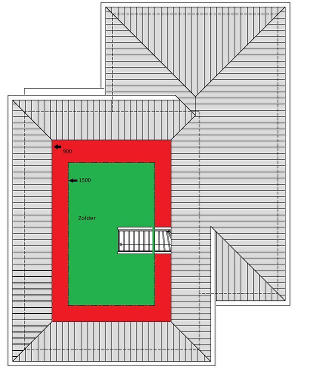 Plattegrond woning - zolder