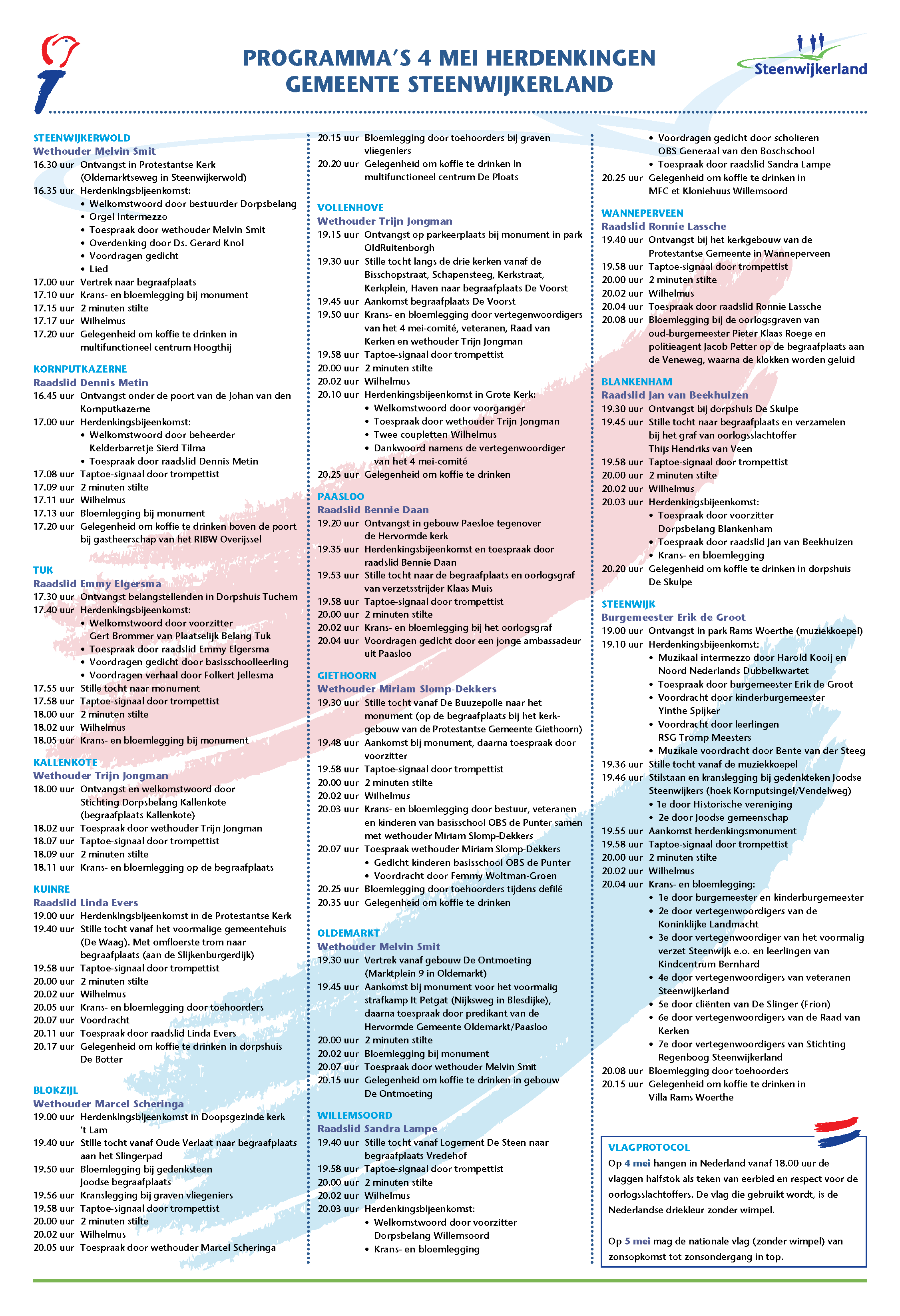 4 mei herdenkingen Steenwijkerland