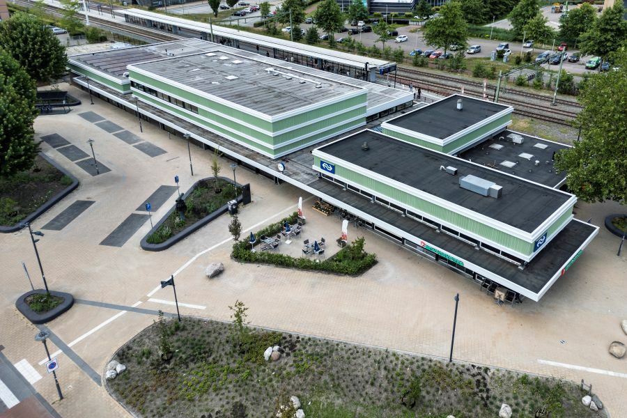 Regionale Praktijk Academie en station Steenwijk bovenaanzicht, juli 2025