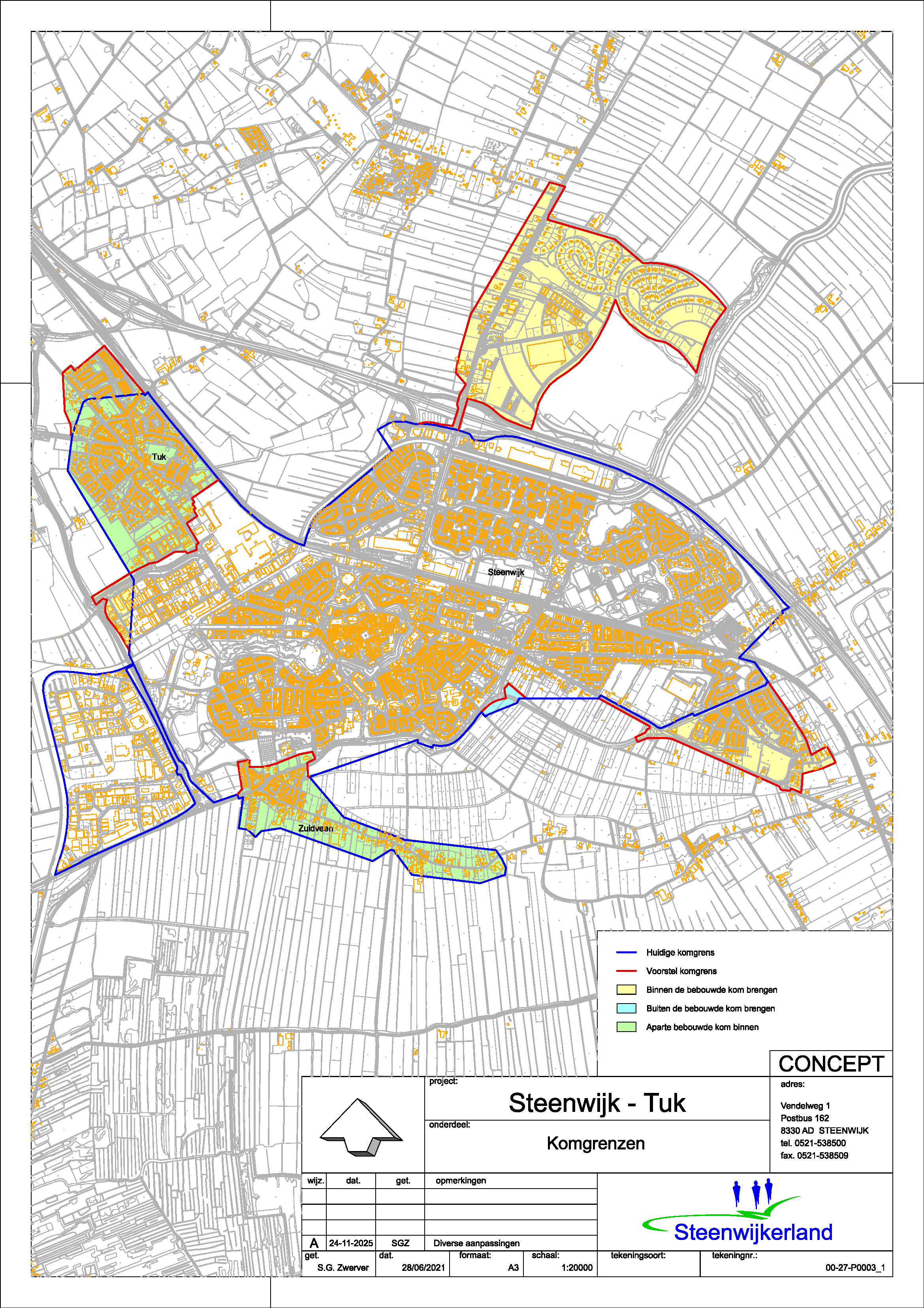Bebouwde kom Steenwijk Tuk Zuidveen
