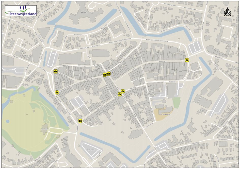 overzicht locaties anpr-cameras binnenstad steenwijk